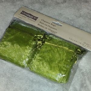 Celebrate It Vibrant Green Organza 50 Gift Bags